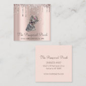 グラム金ゴールドバラグリッタードリップスドッググルーミングサービス スクエア名刺 (正面/裏面)