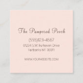 グラム金ゴールドバラグリッタードリップスドッググルーミングサービス スクエア名刺 (裏面)