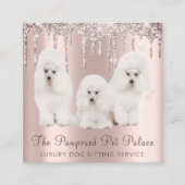 グラム金ゴールドバラグリッタードリップスプードルペットシッター スクエア名刺 (正面)