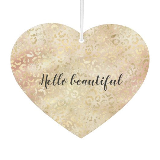 グラム金ゴールドバラ赤面ピンクヒョウ印刷 カーエアーフレッシュナー (正面)