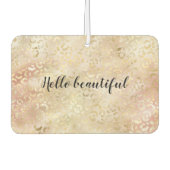 グラム金ゴールドバラ赤面ピンクヒョウ印刷 カーエアーフレッシュナー (正面)