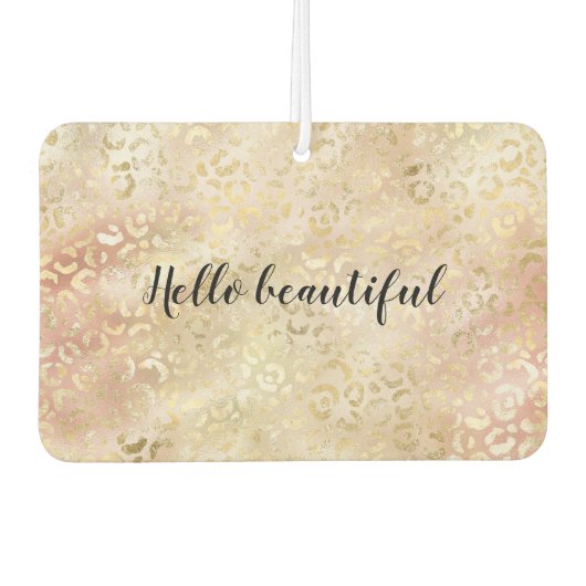 グラム金ゴールドバラ赤面ピンクヒョウ印刷 カーエアーフレッシュナー (正面)