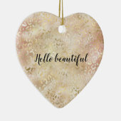 グラム金ゴールドバラ赤面ピンクヒョウ印刷 セラミックオーナメント (右)