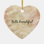 グラム金ゴールドバラ赤面ピンクヒョウ印刷 セラミックオーナメント (正面)