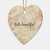 グラム金ゴールドバラ赤面ピンクヒョウ印刷 セラミックオーナメント (左)