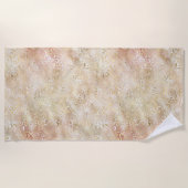 グラム金ゴールドバラ赤面ピンクヒョウ印刷 ビーチタオル (正面)