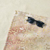 グラム金ゴールドバラ赤面ピンクヒョウ印刷 ビーチタオル (インサイチュ)