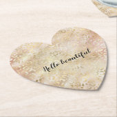 グラム金ゴールドバラ赤面ピンクヒョウ印刷 ペーパーコースター (アングル)