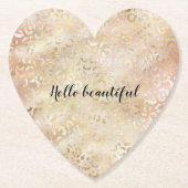 グラム金ゴールドバラ赤面ピンクヒョウ印刷 ペーパーコースター (正面)