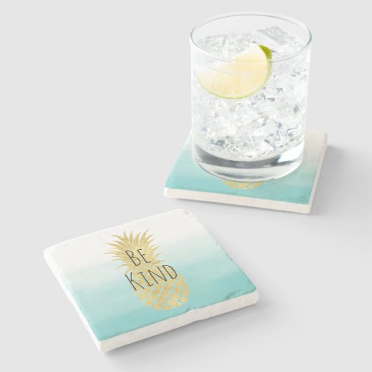 グラム金ゴールドパイナップルアクアウォーターカグラデーションラー ストーンコースター (横)