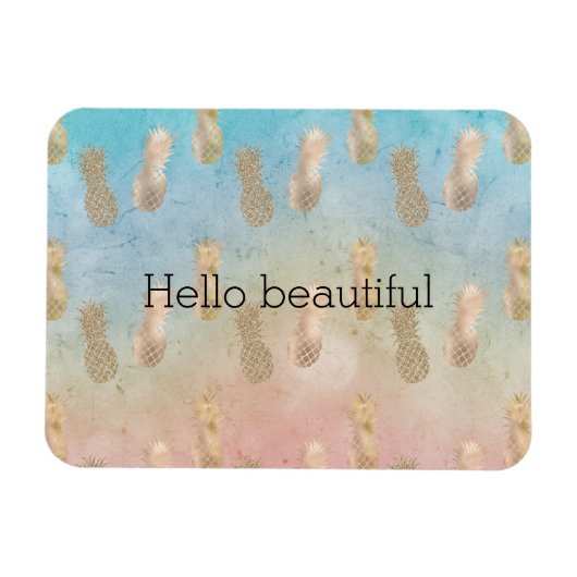 グラム金ゴールドパイナップルアクアピンク絞り染め マグネット (横)