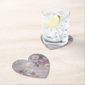 グラム金ゴールドパープルフローラスパークル誕生日 ペーパーコースター (インサイチュ)