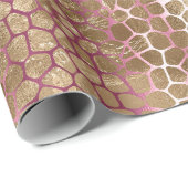 グラム金ゴールドピンクグラデーションキリンプリント ラッピングペーパー (ロールコーナー)
