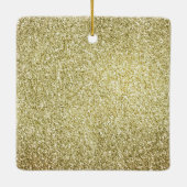 グラム金ゴールドピンクグリッターハート セラミックオーナメント (裏面)