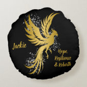 グラム金ゴールドフェニックスシルバーグリッターモノグラムブラック | ラウンドクッション (裏面)