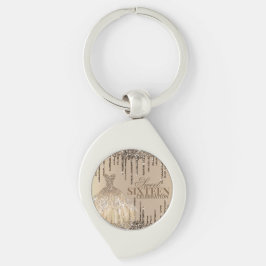 グラム金ゴールドブラウングリッタースパークスウィート16誕生日 キーホルダー