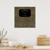 グラム金ゴールドブラックアールデコ ポスター (キッチン)