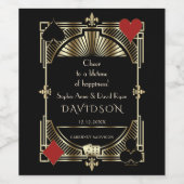 グラム金ゴールドブラックギャツビースタイルローリング20結婚s ワインラベル (シングルラベル)