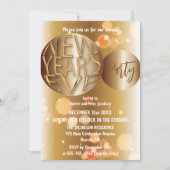 グラム金ゴールドブロンズニューイヤーズイブお祝いパーティー 招待状 (正面)