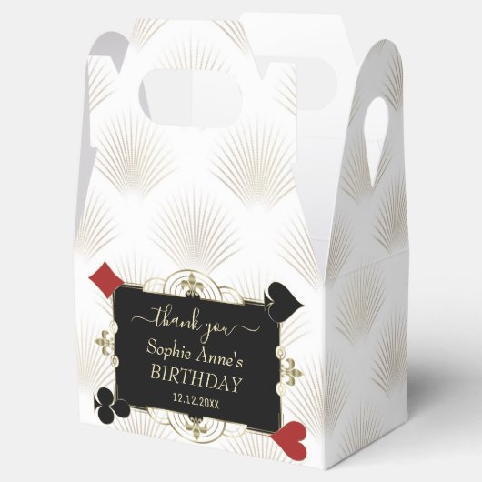 グラム金ゴールドホワイトブラックアールデコ誕生日 フェイバーボックス (オープン)