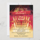 グラム金ゴールドボトルサプライズ誕生日パーティーの写真 招待状 (裏面)