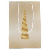 グラム金ゴールドユニコーン誕生日 ミディアムペーパーバッグ (裏面)