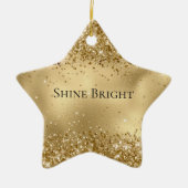 グラム金ゴールドルクスグリジースパークルグリッター セラミックオーナメント (正面)