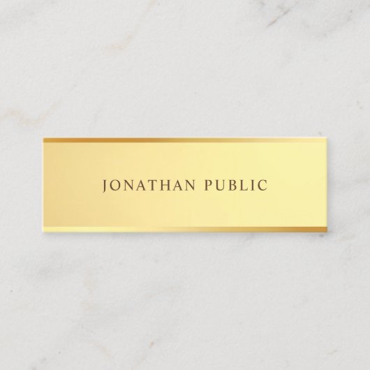 グラム金ゴールドルックエレガントテンプレートモダンシンプル スキニー名刺 (正面)