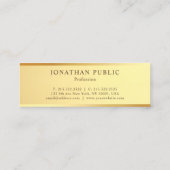 グラム金ゴールドルックエレガントテンプレートモダンシンプル スキニー名刺 (裏面)