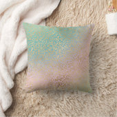 グラム金ゴールドレオパードプリントアクアピンク絞り染め クッション (ブランケット)