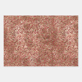 グラム金ゴールドレッドグリッターヒョウ印刷 ラッピングペーパーシート (正面)