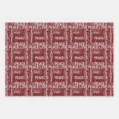 グラム金ゴールドレッドストライプピープルラブ ラッピングペーパーシート (正面3)