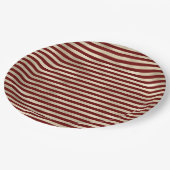 グラム金ゴールドレッドホリデーストライプズクリスマス ペーパープレート (アングル)