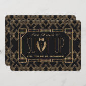 グラム金ゴールド素晴らしギャツビーが俺のグロムスマンになるだろうな 招待状 (正面/裏面)