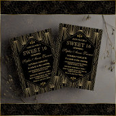 グラム金ゴールド素晴らしギャツビーアールデコスウィート16パーティー 招待状