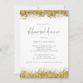 グラム金ゴールド結婚グリッターのリハーサルディナー 招待状 (正面)
