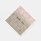 グラム金ゴールド赤面ピンクブラウンストライプグリッター スタンダードランチョンナプキン (角)