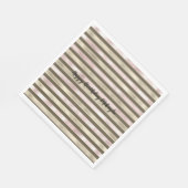 グラム金ゴールド赤面ピンクブラウンストライプズ スタンダードランチョンナプキン (角)
