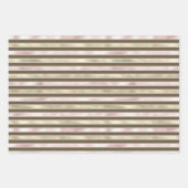 グラム金ゴールド赤面ピンクブラウンストライプズ ラッピングペーパーシート (正面2)