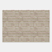 グラム金ゴールド赤面ピンクブラウンストライプズ ラッピングペーパーシート (正面)