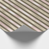 グラム金ゴールド赤面ピンクブラウンストライプ ラッピングペーパー (角)