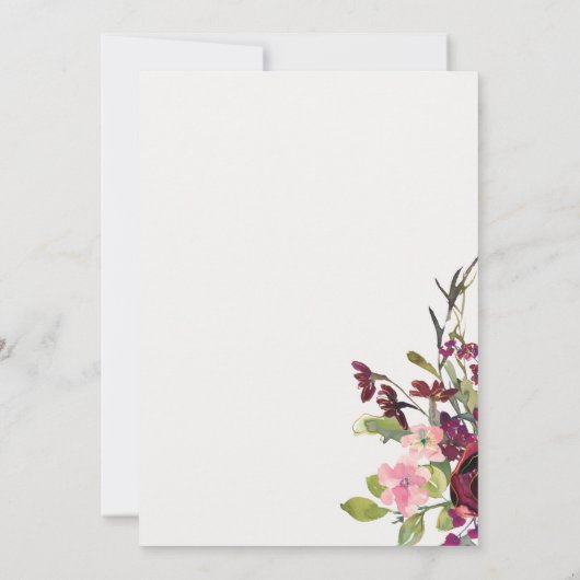 グラム金ゴールド赤面ブルガンディウォーター色バラフローラ ノートカード (裏面)