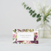 グラム金ゴールド赤面ブルガンディウォーター色バラフローラ 名刺 (スタンド正面)