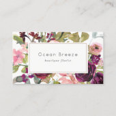 グラム金ゴールド赤面ブルガンディウォーター色バラフローラ 名刺 (正面)