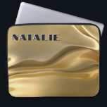 グラム金モダン箔モノグラム ラップトップスリーブ<br><div class="desc">このユニークラップトップスリーブケースは、3次元金ゴールド液箔の背景を備えている。輝きを放つ！名前を追加してカスタマイズする。贈り物素晴らしをする。Simple Farmhouse Pressによって作成。</div>