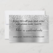 グラム銀ガーリーグリッターホログラフィック事業 サンキューカード (裏面)