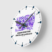 グラム陽性の炭疽菌(細菌) ラウンド壁時計 (傾斜)