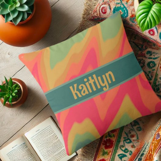 グラム鮮やかガーリーレインボーパーソナライズされた クッション