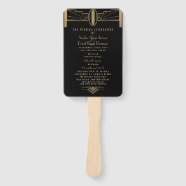 グラム20ズギャツビー素晴らしアールデコ結婚式 プログラム ハンドファン