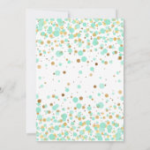 グラム6th誕生日ミントグリーン金ゴールドグリッター紙吹雪 招待状 (裏面)